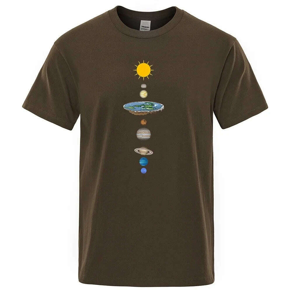 KIMLUD, Solar System Planets printed short sleeve men's street casual loose T-shirt T women's summer cotton parent-child top clothing, KIMLUD Womens Clothes