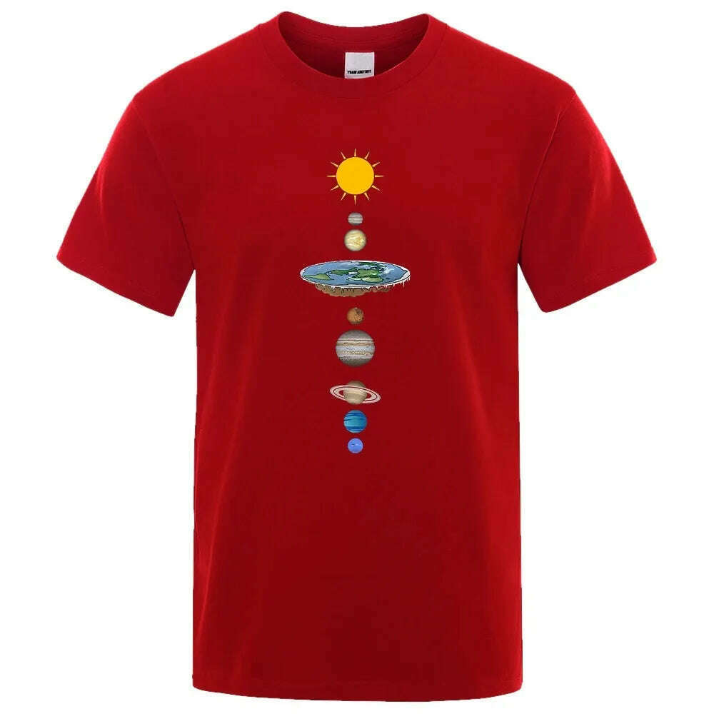 KIMLUD, Solar System Planets printed short sleeve men's street casual loose T-shirt T women's summer cotton parent-child top clothing, 7 / S, KIMLUD Womens Clothes