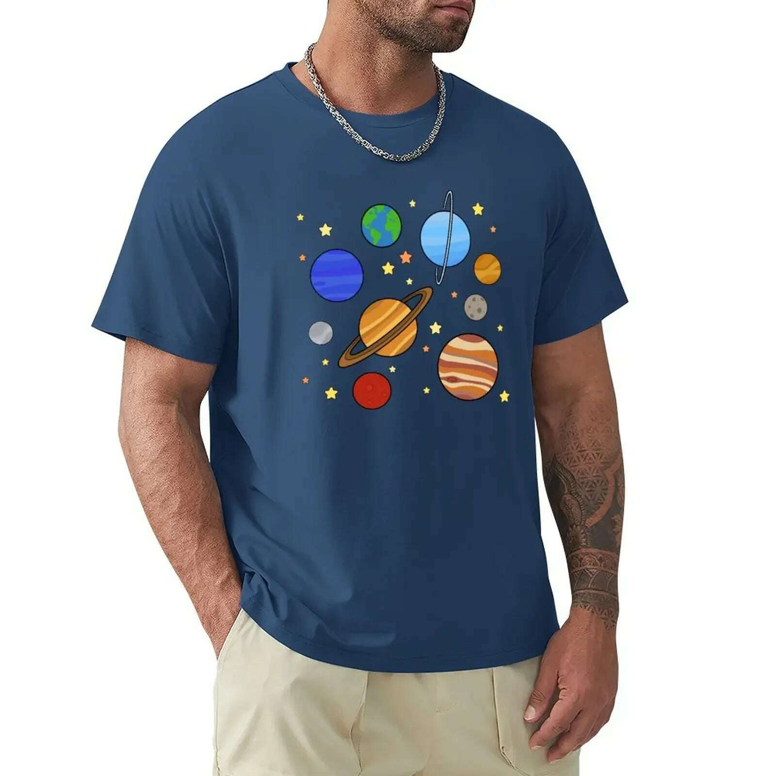 KIMLUD, Solar System T-Shirt blacks graphics boys animal print tshirts for men, KIMLUD Womens Clothes