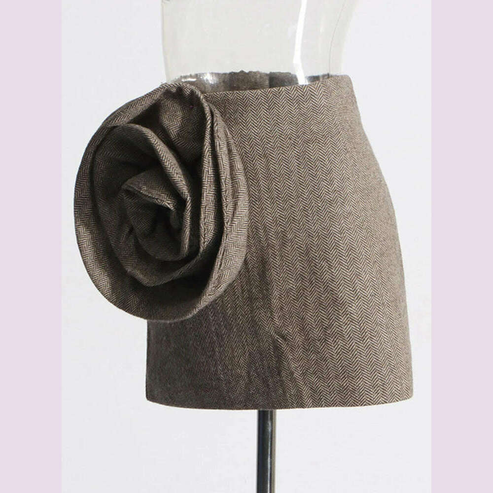 Solid Bodycon Skirts For Women High Waist Patchwork Appliques Folds Slimming Vintage A Line Summer Mini Skirt Female - KIMLUD