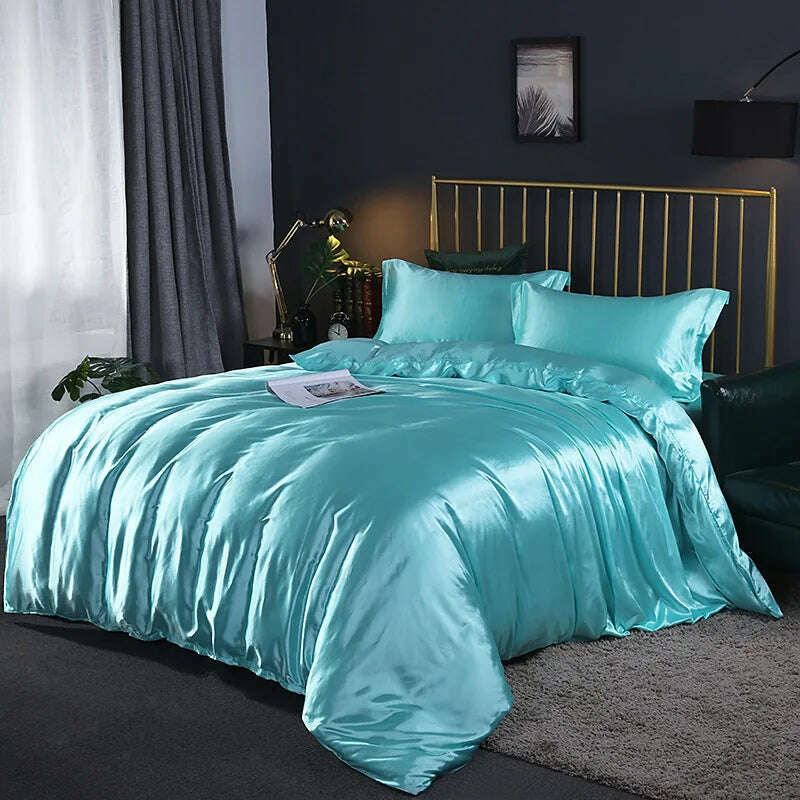 KIMLUD, Solid Color Bedding Set Luxury Soft Bed Sheet And Pillowcases Quality Quilt Cover Summer Bed Set For Home Quality Bed Cover Set, coffee / 4pcs 150x200cm / China, KIMLUD APPAREL - Womens Clothes