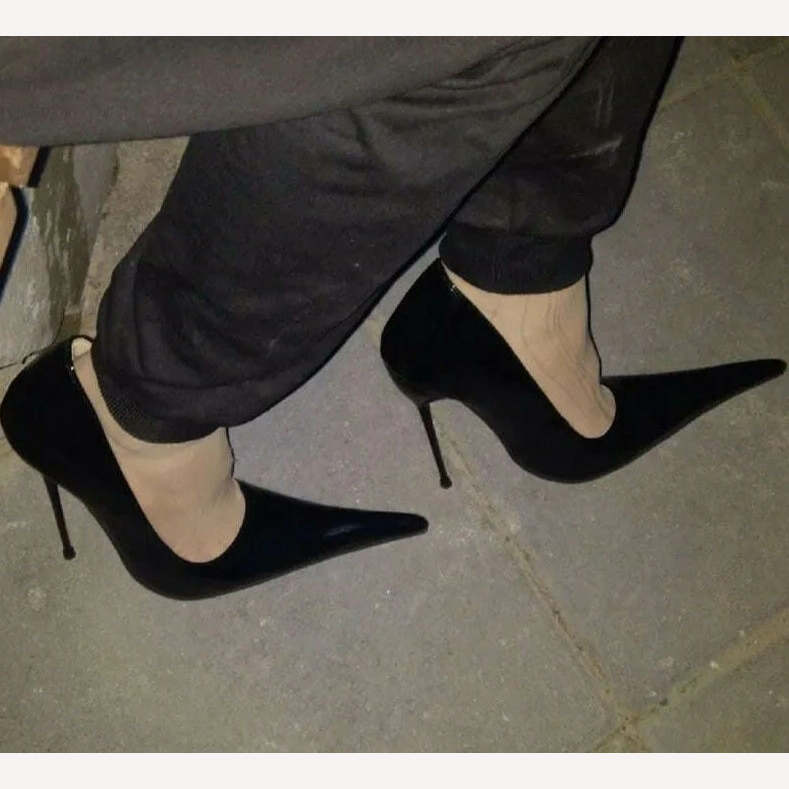 KIMLUD, Sorbern Long Pointy Toes Women Pumps Big Size Stilettos High Heels 14Cm 16Cm 18Cm Sm Sissy Boy Shoes Couples Heels, KIMLUD Womens Clothes