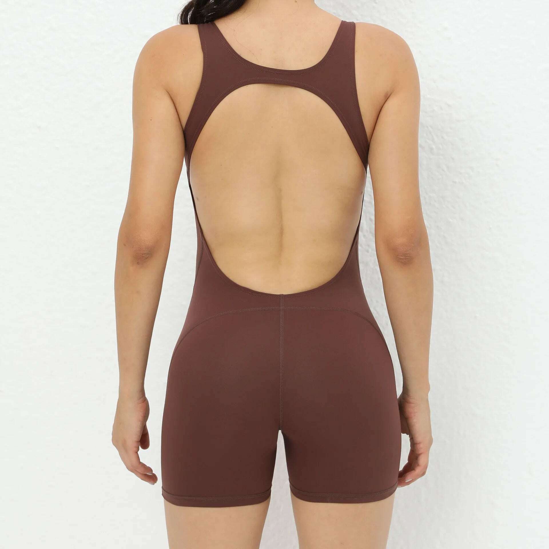 Sporty Jumpsuit Women Gym Yoga Clothing Lycra Short Fitness Overalls Backless Workout Clothes for Women Sport Set Activewear New - KIMLUD