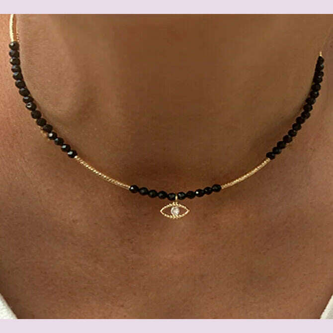 KIMLUD, Spring 2024 Creative Design Orange Series Jewelry Natural Stone Silicone Bead Short Necklace Women Girls Banquet Holiday Jewelry, necklace 5, KIMLUD APPAREL - Womens Clothes