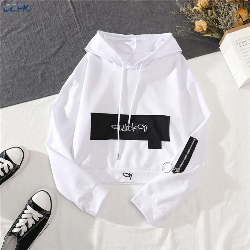 Spring Autumn Female Cargo Pants Sets Egirl Streetwear High Waist Joggers Women 2 Piece Set Long Sleeve Top with Trousers - KIMLUD