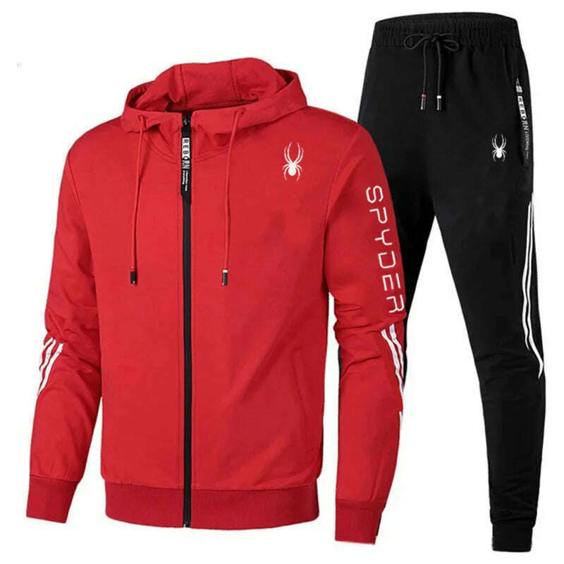 KIMLUD, Spring Autumn Men Tracksuits Sets Long Sleeve Hoodie+Jogging Trousers 2 Piece Fitness Running Suits Sportswear Casual Clothing, Image Color 2 / XXL, KIMLUD APPAREL - Womens Clothes