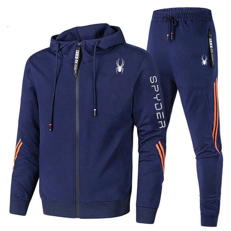 KIMLUD, Spring Autumn Men Tracksuits Sets Long Sleeve Hoodie+Jogging Trousers 2 Piece Fitness Running Suits Sportswear Casual Clothing, Image Color 6 / XXXL, KIMLUD APPAREL - Womens Clothes