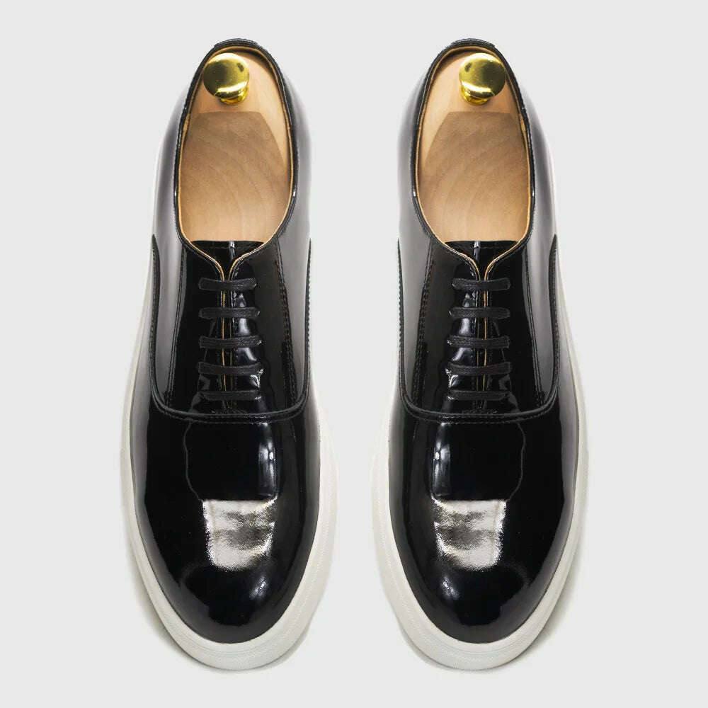 Spring Autumn Mens Genuine Leather Casual Shoes Classic Lace-up Oxford Flat Fashion Sneakers Comfortable Outdoor Shoe for Man - KIMLUD