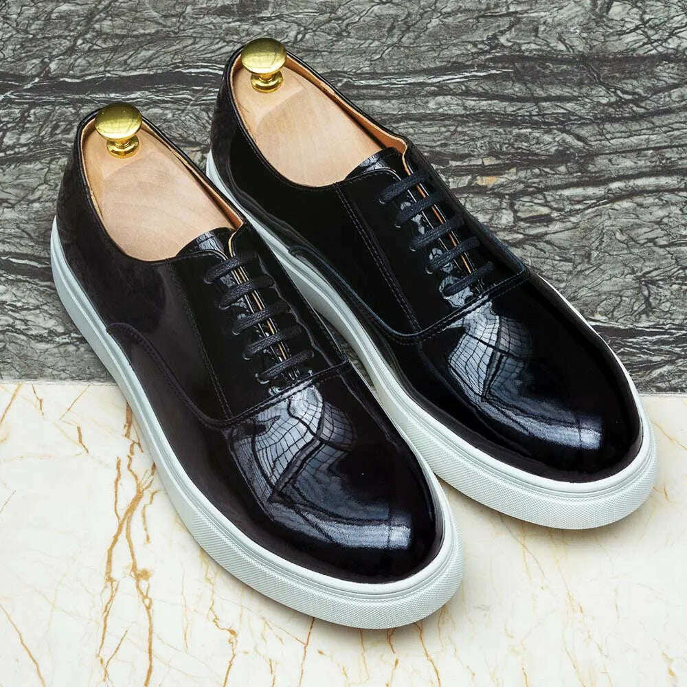 Spring Autumn Mens Genuine Leather Casual Shoes Classic Lace-up Oxford Flat Fashion Sneakers Comfortable Outdoor Shoe for Man - KIMLUD