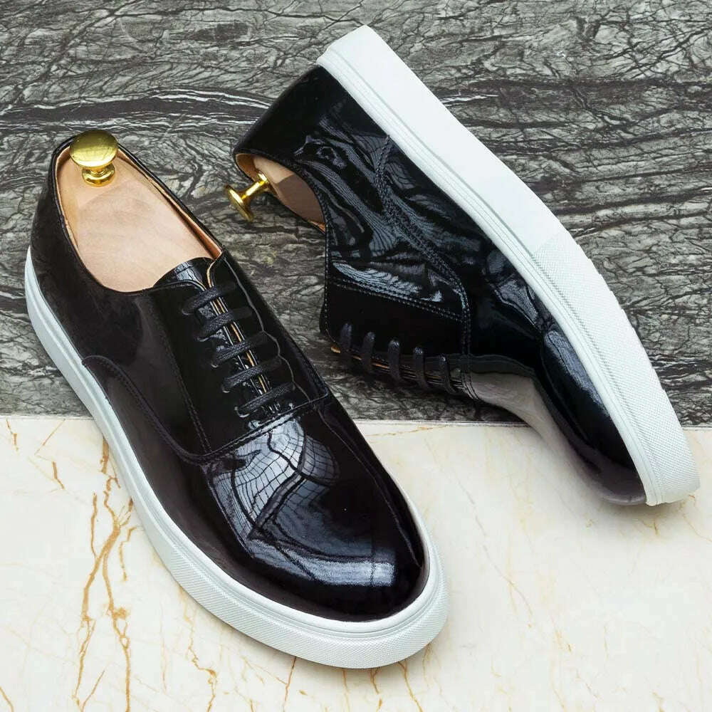 Spring Autumn Mens Genuine Leather Casual Shoes Classic Lace-up Oxford Flat Fashion Sneakers Comfortable Outdoor Shoe for Man - KIMLUD