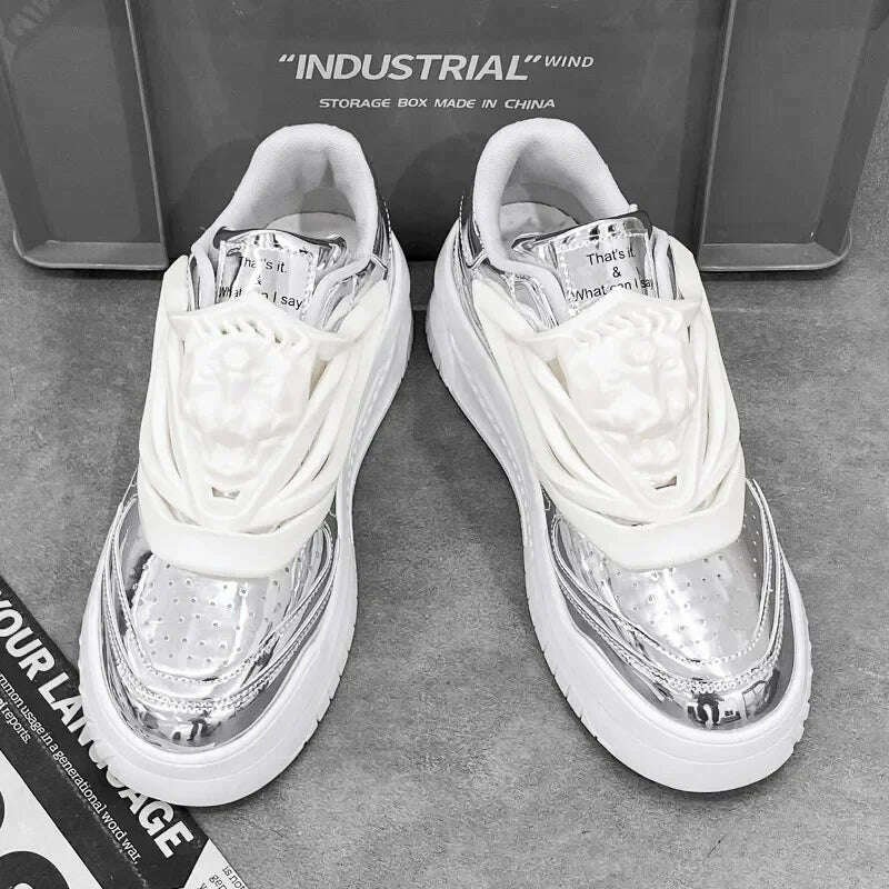 KIMLUD, Spring Men Shoes Platform Male Casual Sneakers Men Board Shoes Fashion Thick-soled Trendy Men Vulcanized Shoes Student 2023 New, KIMLUD Womens Clothes
