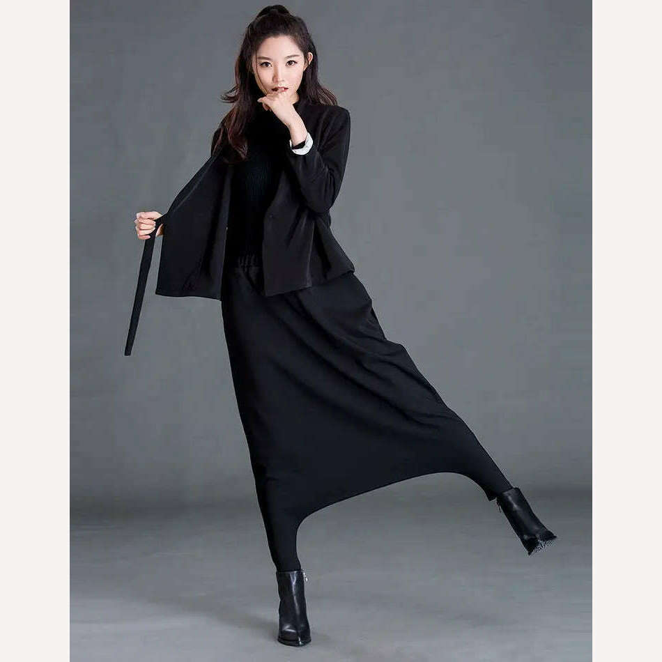 Spring New Women's Casual Cross-pants Loose Solid Color Trousers Oversized Harem Pants All-match Elastic Waist Baggy Pants Trend - KIMLUD