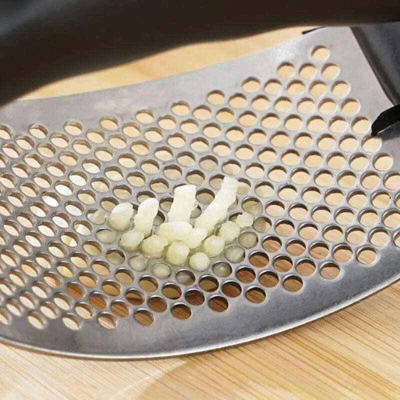 Stainless Steel Garlic Press Manual Arc Garlic Masher Creative Ginger Garlic Chopping Tools Handheld Crusher Kitchen Gadgets - KIMLUD