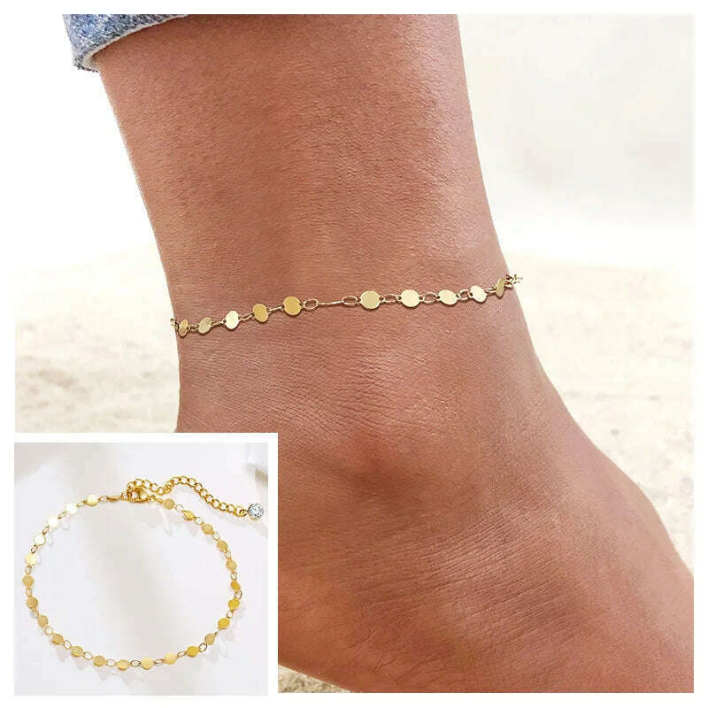 KIMLUD, Stainless Steel Women Chain Anklet Summer Chevron Snake Ankle Foot Bracelet Gift for Her, JC-054, KIMLUD Womens Clothes