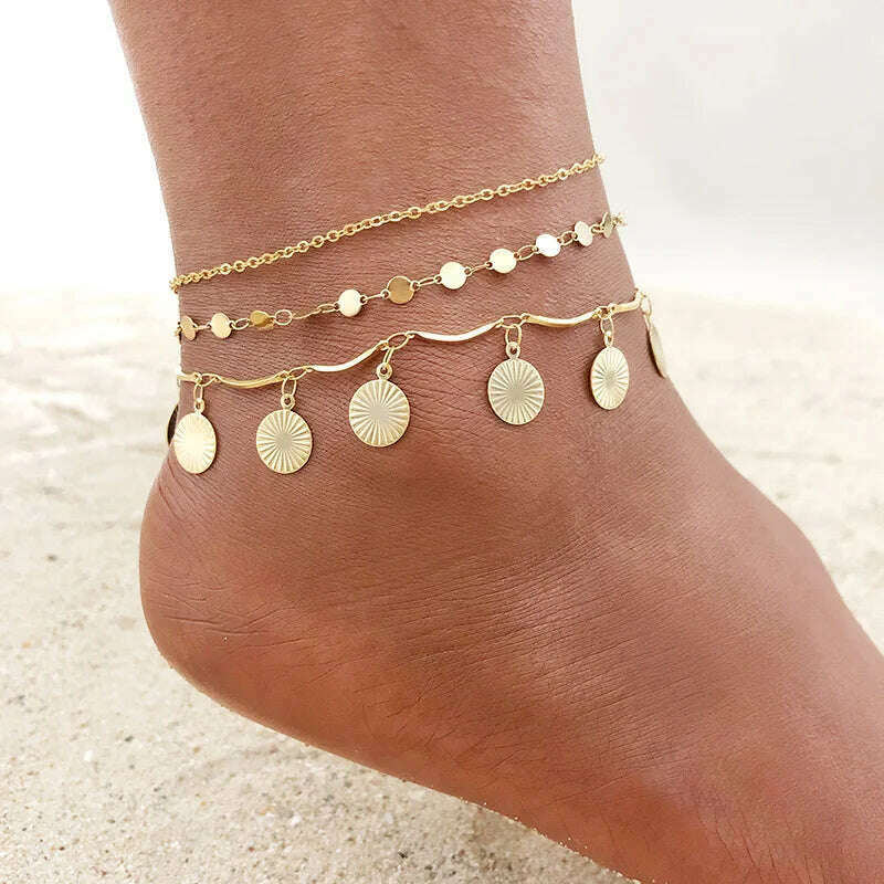 KIMLUD, Stainless Steel Women Chain Anklet Summer Chevron Snake Ankle Foot Bracelet Gift for Her, JC-048-054-058, KIMLUD Womens Clothes