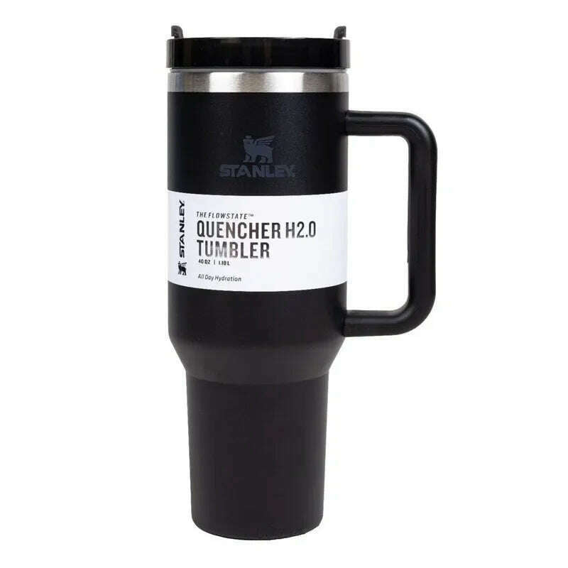 KIMLUD, Stanley 30oz/40oz Insulated Tumbler With Lid and Straws Stainless Steel Coffee Tumbler with Handle Vacuum Leak Proof Coffee Cup, 40oz-1.18L / Black, KIMLUD APPAREL - Womens Clothes