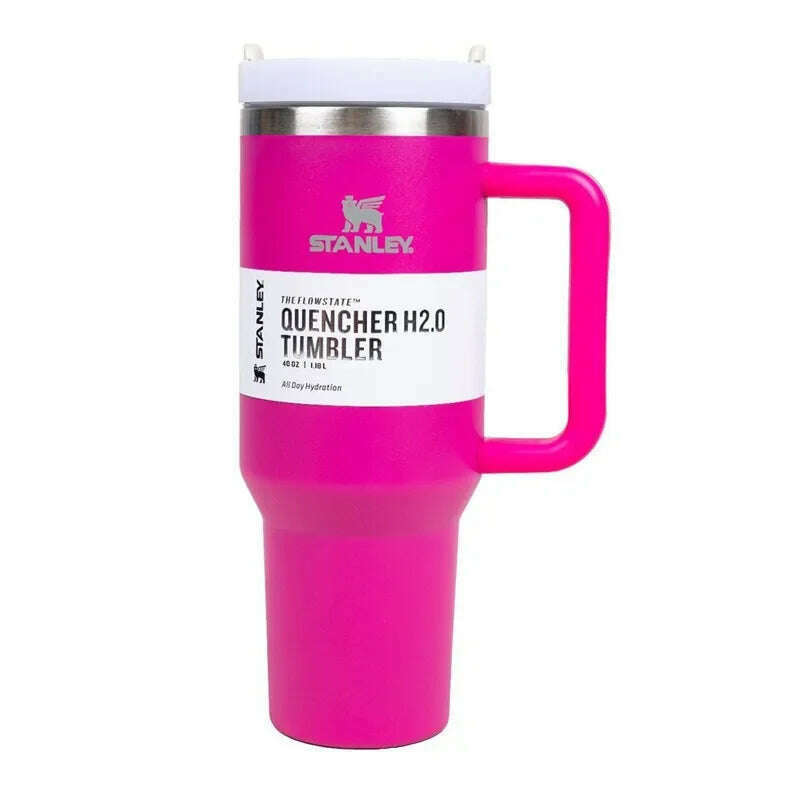 KIMLUD, Stanley 30oz/40oz Insulated Tumbler With Lid and Straws Stainless Steel Coffee Tumbler with Handle Vacuum Leak Proof Coffee Cup, 30oz-887ML / Hot Pink, KIMLUD APPAREL - Womens Clothes