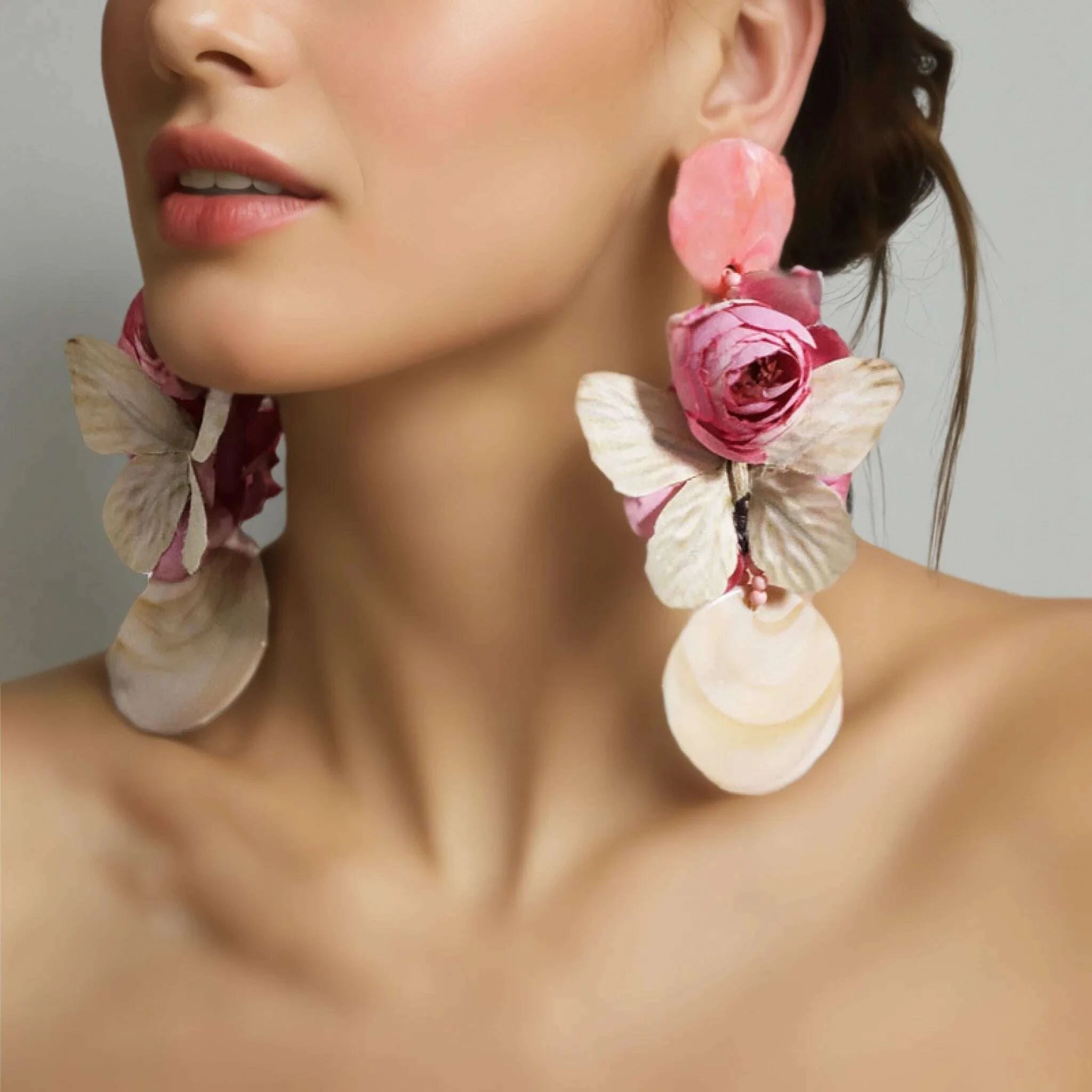 Statement Bohemian Rose Butterfly Earrings For Women Girl Trendy Luxury Vintage Fairy Wedding Party Jewelry Accessoies