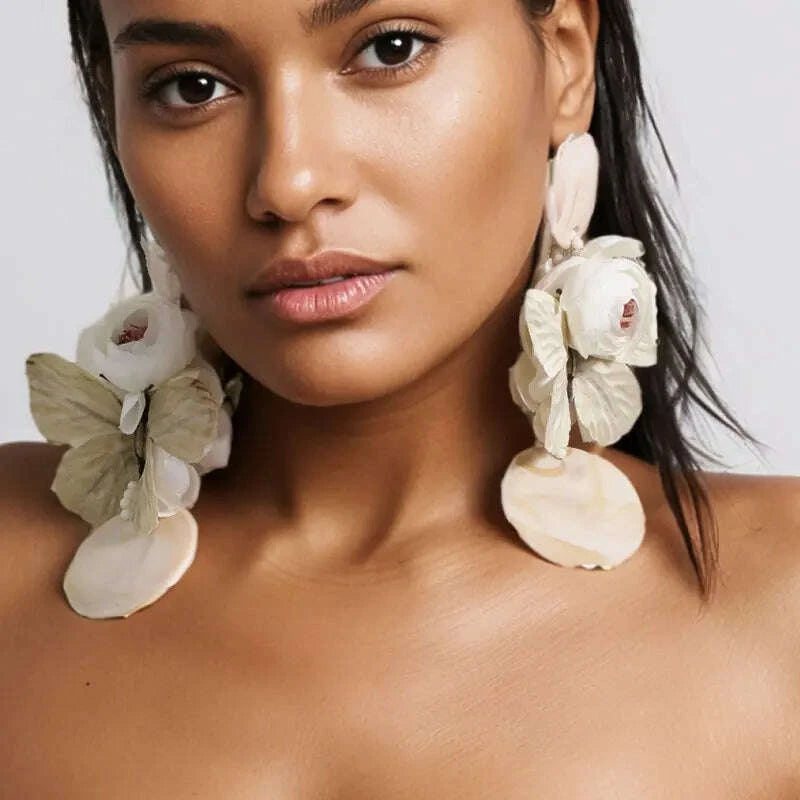 Statement Bohemian Rose Butterfly Earrings For Women Girl Trendy Luxury Vintage Fairy Wedding Party Jewelry Accessoies