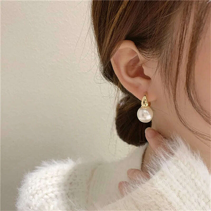 Statement Minimalist Gold Silver Color Mixed Solid Heart Pendant Hoop Earrings Street Style Korean Fashion Jewelry, 615, KIMLUD Women's Clothes