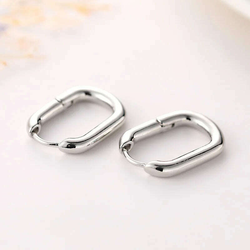 KIMLUD, Statement Minimalist Gold Silver Color Mixed Solid Heart Pendant Hoop Earrings Street Style Korean Fashion Jewelry, 614, KIMLUD APPAREL - Womens Clothes