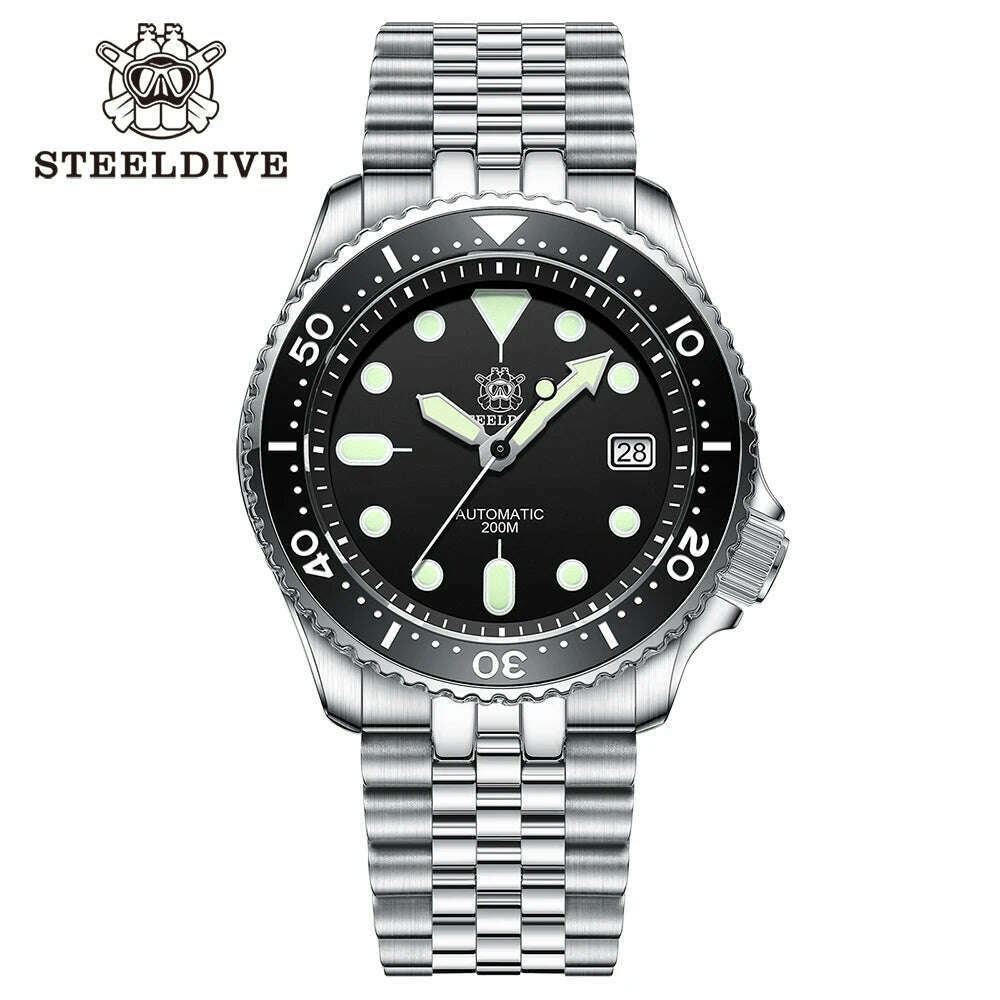 STEELDIVE SD1996 Men's Dive Watch NH35 Automatic Mechanical Men's Watch Luminous Ceramic Bezel Diver watch men watches Sapphire - KIMLUD