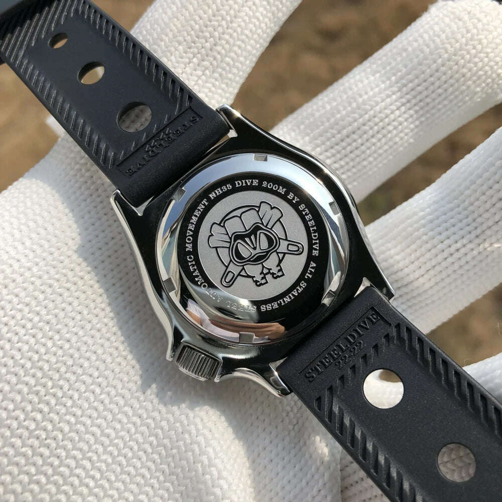STEELDIVE SD1996 Men's Dive Watch NH35 Automatic Mechanical Men's Watch Luminous Ceramic Bezel Diver watch men watches Sapphire - KIMLUD