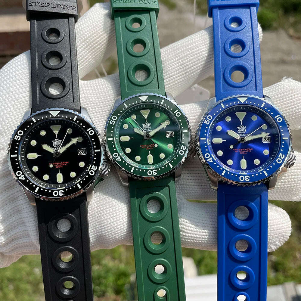 STEELDIVE SD1996 Men's Dive Watch NH35 Automatic Mechanical Men's Watch Luminous Ceramic Bezel Diver watch men watches Sapphire - KIMLUD