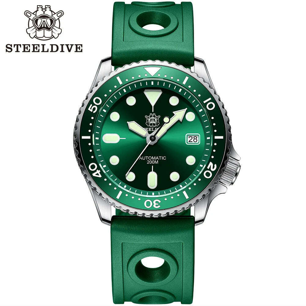 STEELDIVE SD1996 Men's Dive Watch NH35 Automatic Mechanical Men's Watch Luminous Ceramic Bezel Diver watch men watches Sapphire - KIMLUD