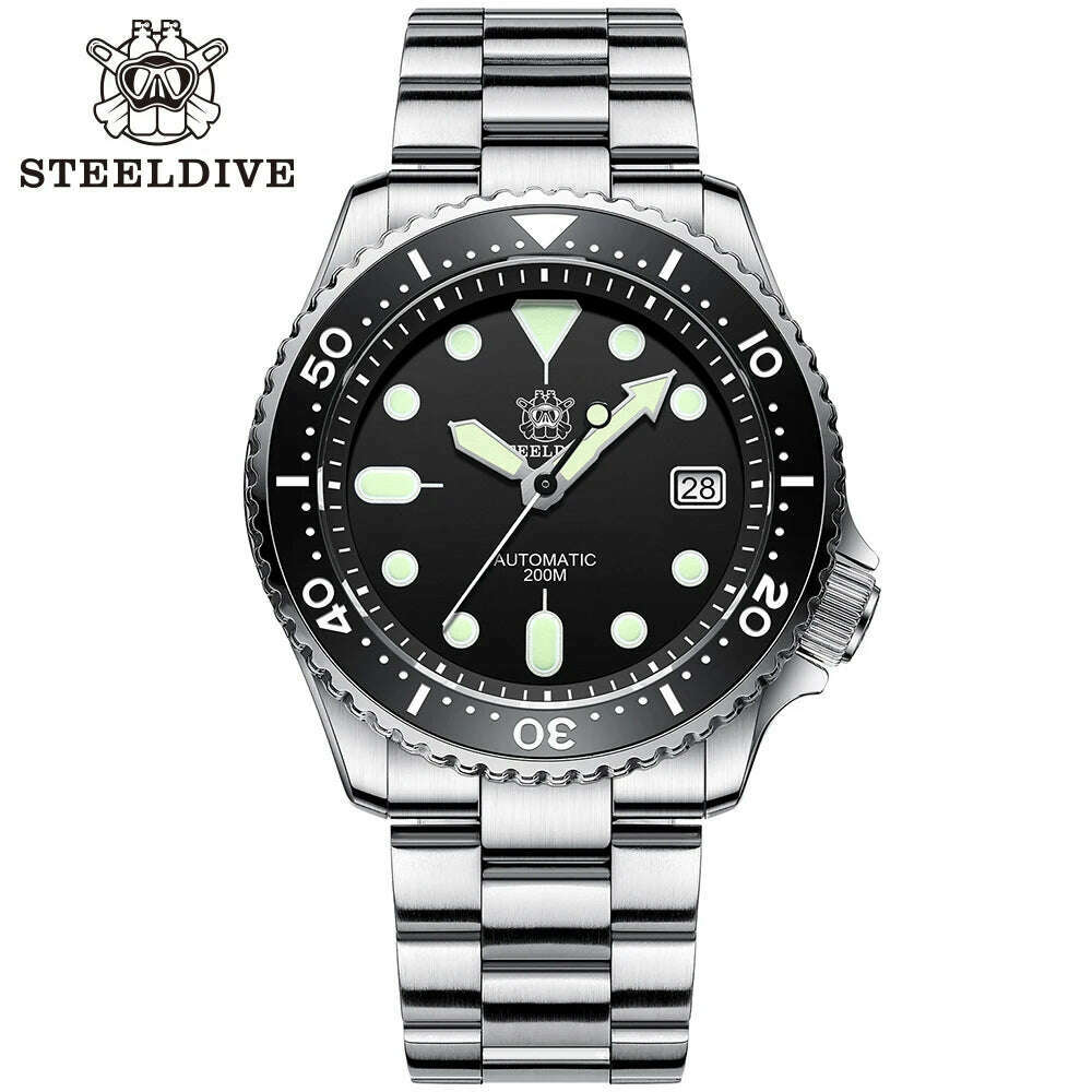STEELDIVE SD1996 Men's Dive Watch NH35 Automatic Mechanical Men's Watch Luminous Ceramic Bezel Diver watch men watches Sapphire - KIMLUD