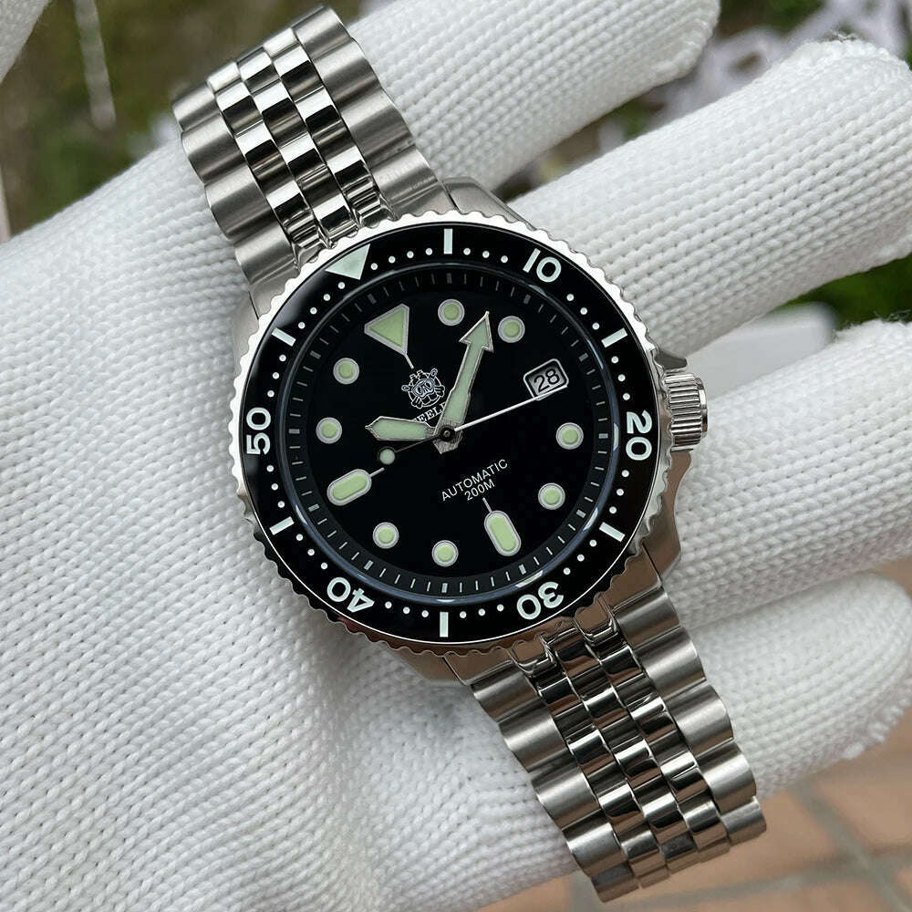 STEELDIVE SD1996 Men's Dive Watch NH35 Automatic Mechanical Men's Watch Luminous Ceramic Bezel Diver watch men watches Sapphire - KIMLUD