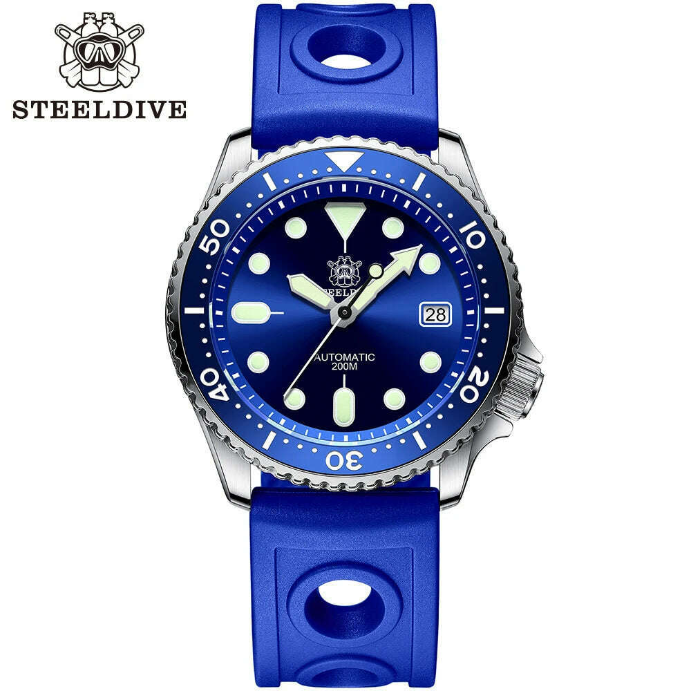 STEELDIVE SD1996 Men's Dive Watch NH35 Automatic Mechanical Men's Watch Luminous Ceramic Bezel Diver watch men watches Sapphire - KIMLUD