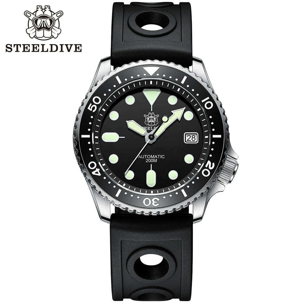 STEELDIVE SD1996 Men's Dive Watch NH35 Automatic Mechanical Men's Watch Luminous Ceramic Bezel Diver watch men watches Sapphire - KIMLUD