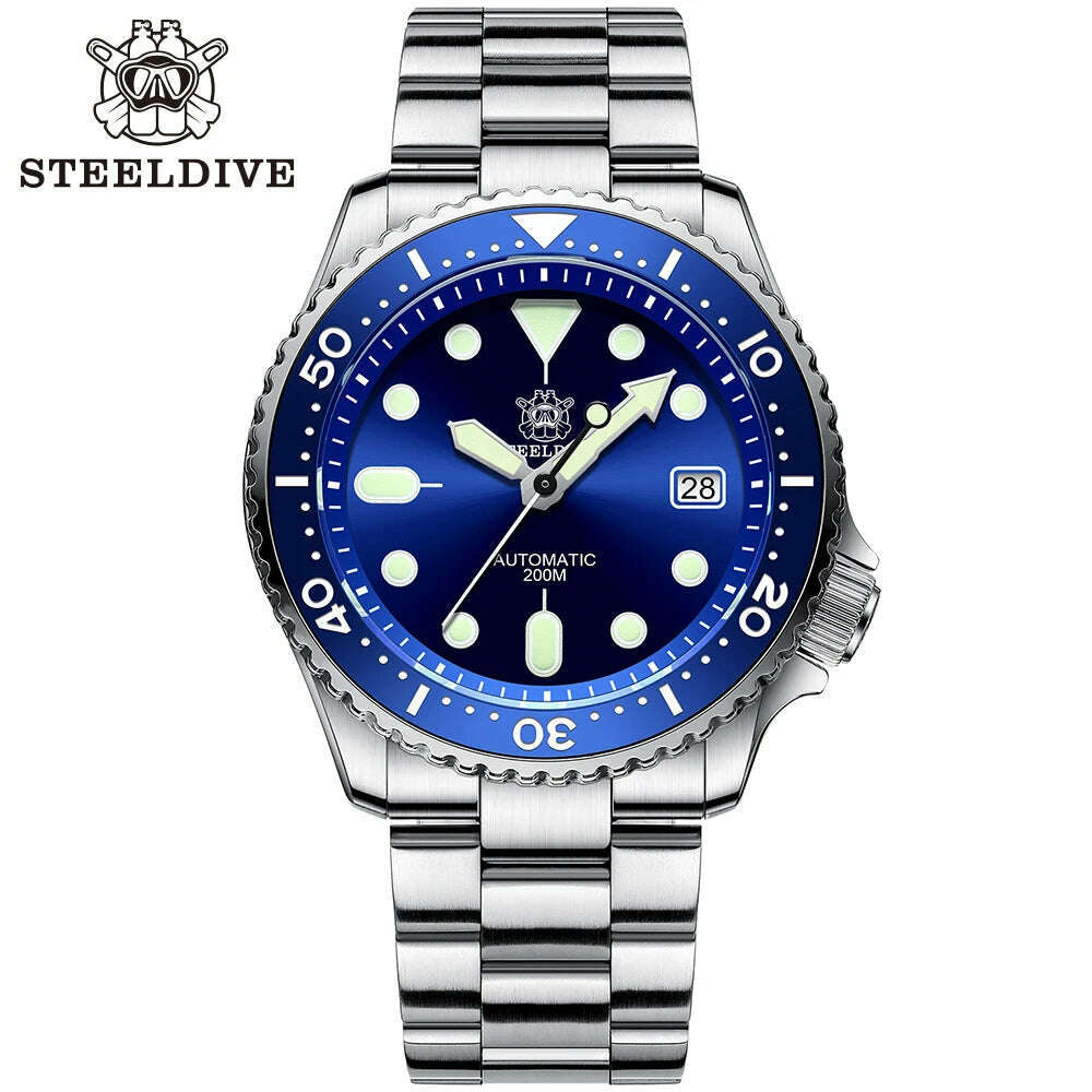 STEELDIVE SD1996 Men's Dive Watch NH35 Automatic Mechanical Men's Watch Luminous Ceramic Bezel Diver watch men watches Sapphire - KIMLUD