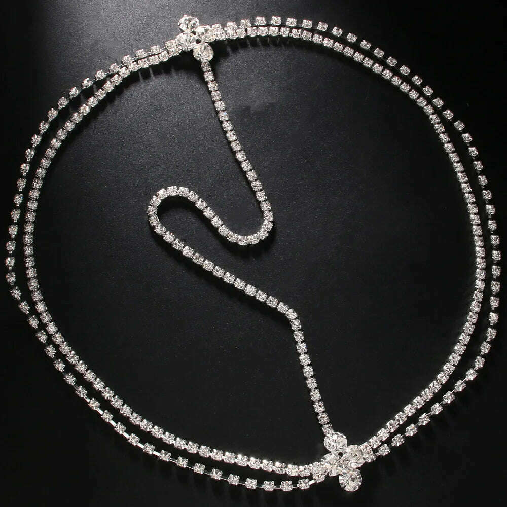 KIMLUD, Stonefans Rhinestone Headband for Hair Bohemia Bridal Headwear Crystal Head Chain Wedding Hair Accessories Boho Tiara Jewelry, KIMLUD Womens Clothes