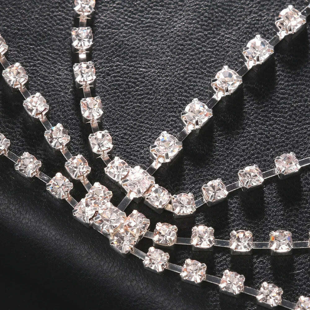 KIMLUD, Stonefans Simple Rhinestone Multilayer Head Chain for Women Fashion Shiny Bridal Headband Chain Forehead Body Jewelry Accessorie, KIMLUD Womens Clothes