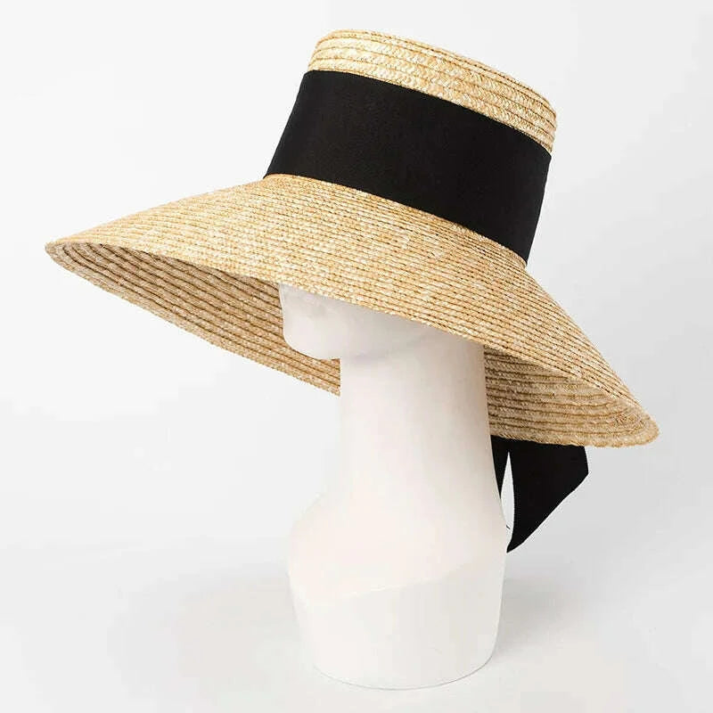 Straw summer hat Red  French elegant ladies seaside travel sun hat Hepburn style wide brim hat summer hat