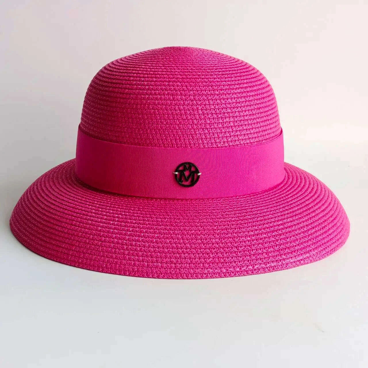 Straw summer hat Red  French elegant ladies seaside travel sun hat Hepburn style wide brim hat summer hat