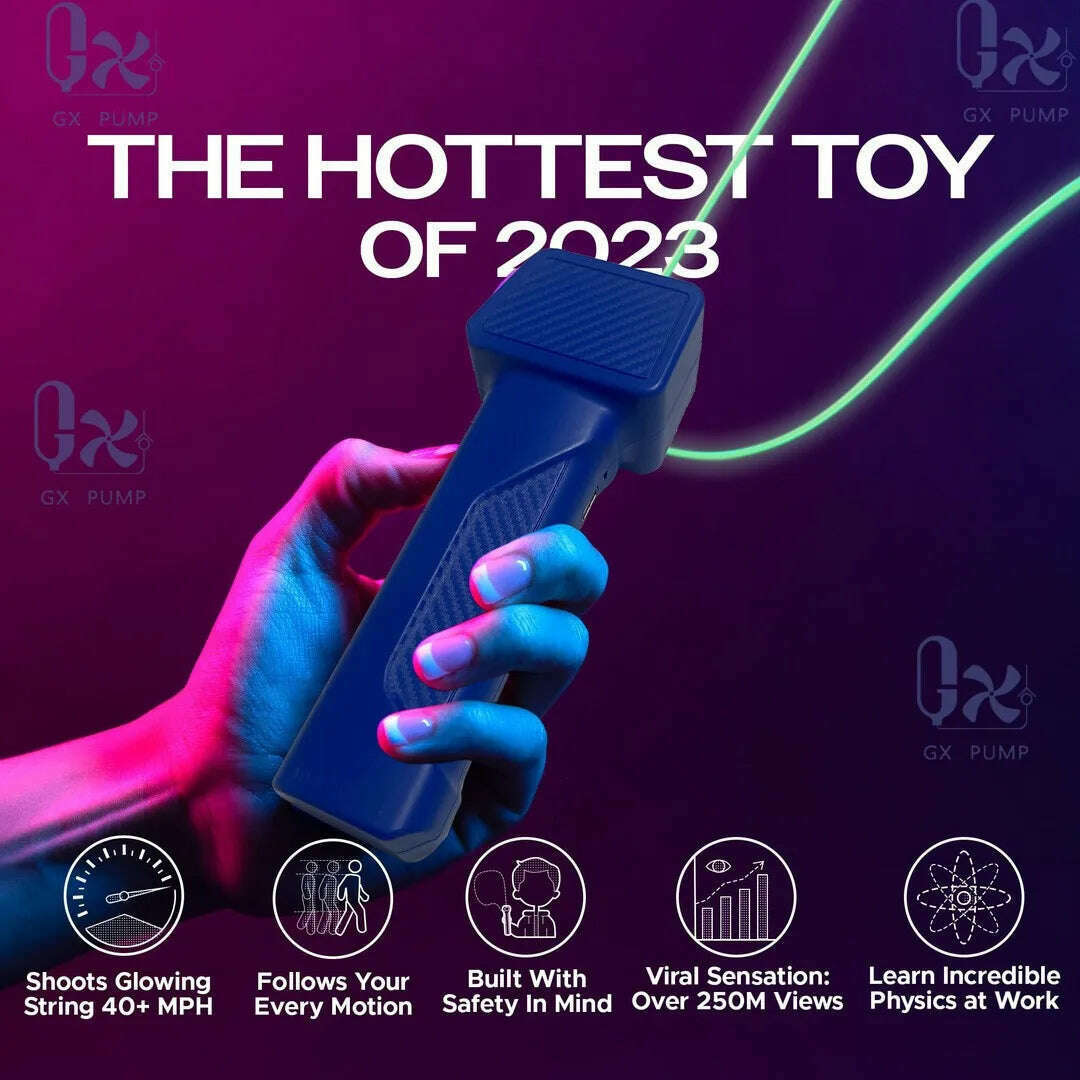 String Rope Launcher Fidget Toy Loop Rope Glow in The Dark USB Electric String Rope Launcher Handheld String Cool Toy Gift - KIMLUD