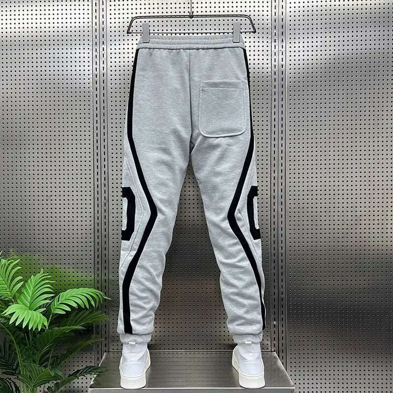 Striped Lettering Fashion Sweatpants Casual Jogger Pants Men's Harem Trousers High Quality Designer Brand Clothing - KIMLUD