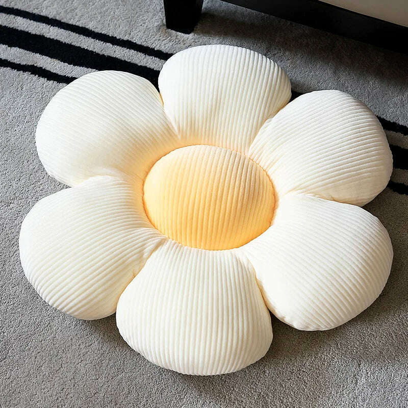 Stuffed Six Petal Flower Cushion Girly Room Decor SunflowerSetting for Kids Bedroom Seat Pillow Pillow Bay Window Pink Flower - KIMLUD