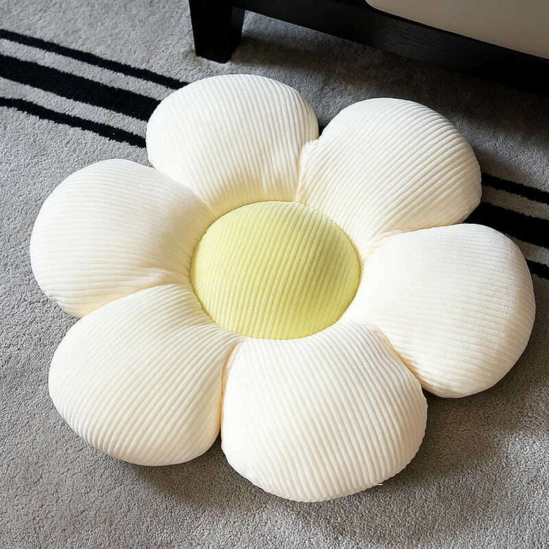 Stuffed Six Petal Flower Cushion Girly Room Decor SunflowerSetting for Kids Bedroom Seat Pillow Pillow Bay Window Pink Flower - KIMLUD