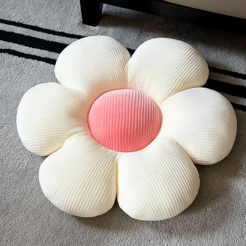 Stuffed Six Petal Flower Cushion Girly Room Decor SunflowerSetting for Kids Bedroom Seat Pillow Pillow Bay Window Pink Flower - KIMLUD
