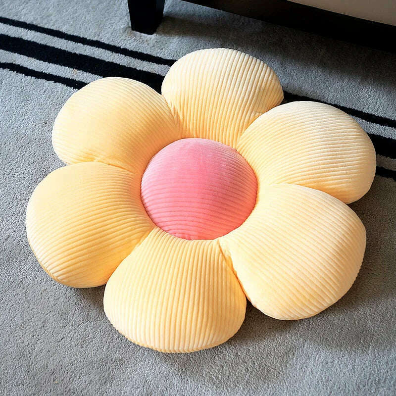 Stuffed Six Petal Flower Cushion Girly Room Decor SunflowerSetting for Kids Bedroom Seat Pillow Pillow Bay Window Pink Flower - KIMLUD