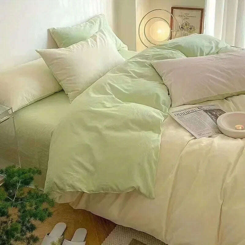 KIMLUD, Style Bedding Set Boys Girls Twin Queen Size Duvet Cover Flat Sheet Pillowcase Bed Linen Kids Adult Fashion Home Textile, KIMLUD Womens Clothes