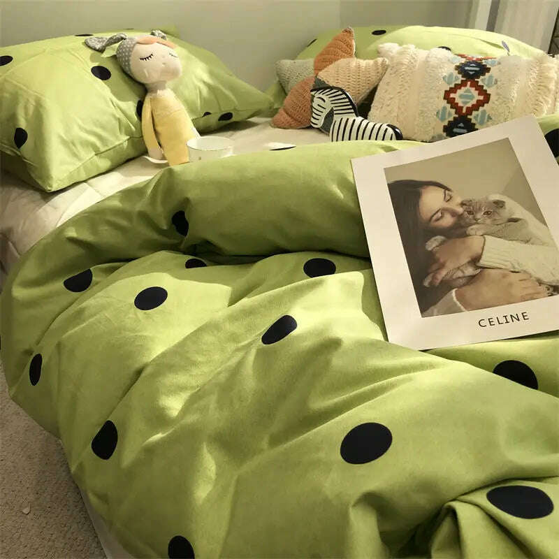 KIMLUD, Style Bedding Set Boys Girls Twin Queen Size Duvet Cover Flat Sheet Pillowcase Bed Linen Kids Adult Fashion Home Textile, KIMLUD Womens Clothes