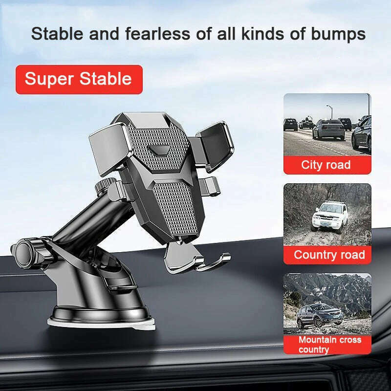 Sucker Car Phone Holder Mount Stand GPS Telefon Mobile Cell Support For iPhone 13 12 11 Pro Xiaomi Huawei Samsung - KIMLUD