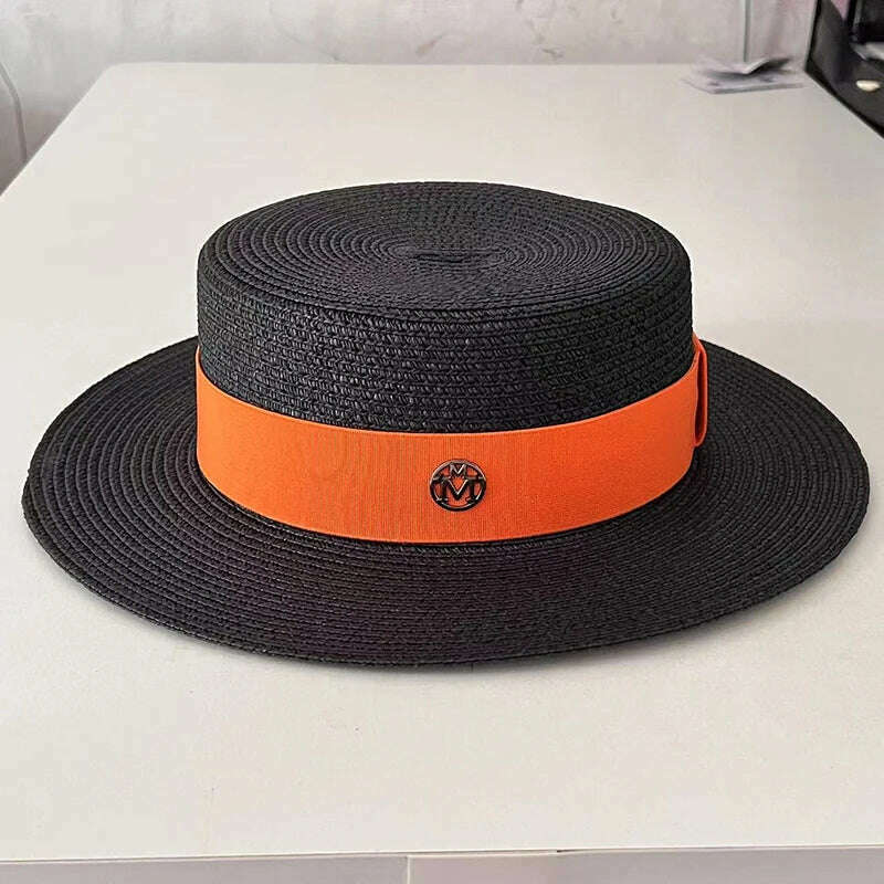 KIMLUD, Summer Hats for Women Casual Wide Brim Straw Hat Vacation Seaside Panama Beach Hats Women Fedora Hat Chapeu Feminino, 12, KIMLUD Womens Clothes