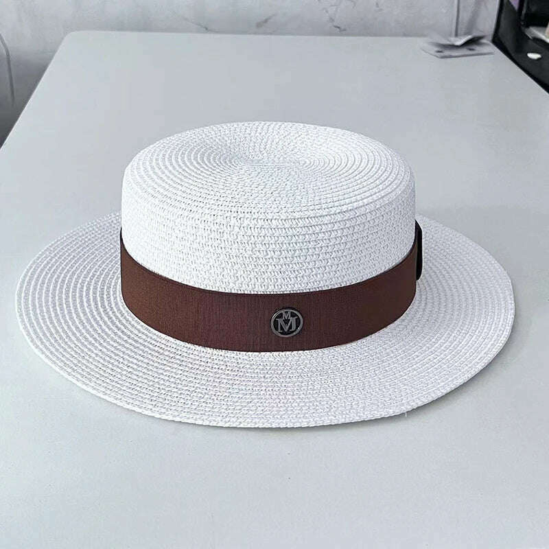 Summer Hats for Women Casual Wide Brim Straw Hat Vacation Seaside Panama Beach Hats Women Fedora Hat Chapeu Feminino, 9, KIMLUD Women's Clothes