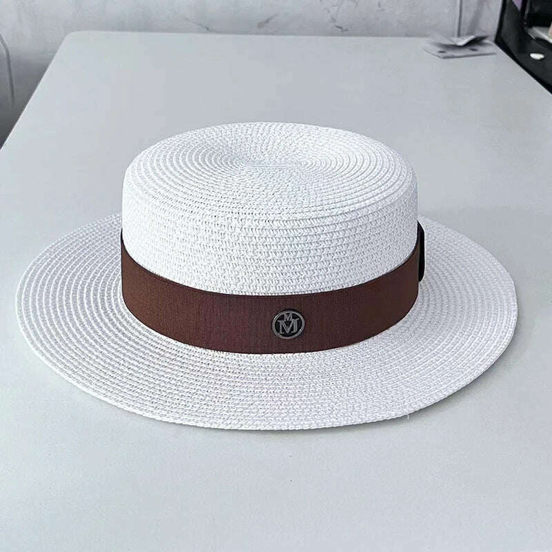 KIMLUD, Summer Hats for Women Casual Wide Brim Straw Hat Vacation Seaside Panama Beach Hats Women Fedora Hat Chapeu Feminino, 9, KIMLUD APPAREL - Womens Clothes
